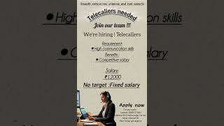 Telecallers needed Chennai adyar fixed salary No target Call 6369311584 [upl. by Aloisia]