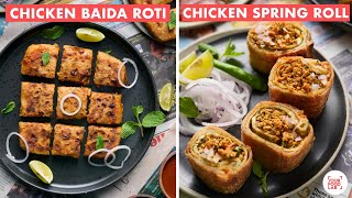 Baida Roti Recipe  Chicken Spring Roll  Mughlai Paratha  Best Chutney Recipe  Chef Sanjyot Keer [upl. by Red]