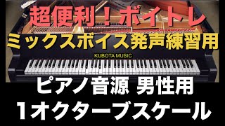 【ボイストレーニング動画】ミックスボイス発声練習用ピアノ音源 男性用【高い声を出す方法】 [upl. by Enobe118]