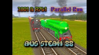 3801 amp R761  Parallel Run to Melbourne  Aus Steam 88  Trainz A New Era Video [upl. by Sainana]