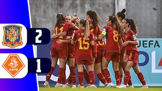 ESPAÑA VENCE 2  1 A PAISES BAJOS POR LA FINAL  EUROPEO FEMENINO SUB19  REY DEPORTIVO [upl. by Kerwinn]