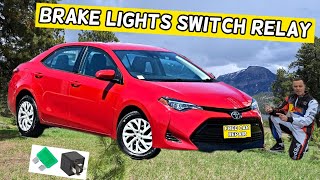 TOYOTA COROLLA BRAKE LIGHTS SWITCH RELAY LOCATION 2013 2014 2015 2016 2017 2018 2019 [upl. by Ahsinyar]