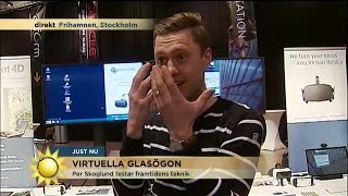 Per testar spelet som känns som på riktigt  blir helt snurrig  Nyhetsmorgon TV4 [upl. by Assirok]