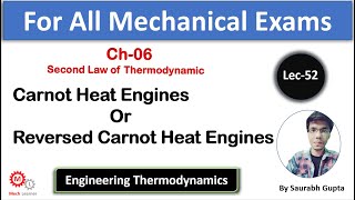 Carnot Heat Engine  Reversed Carnot Heat Engine  Carnot Cycle  Engineering Thermodynamics52 [upl. by Law]