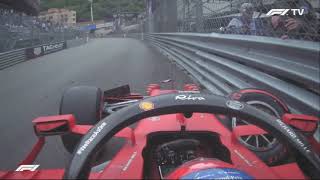 leclerc monaco 2021 q3 crash onboard [upl. by Yenffit464]