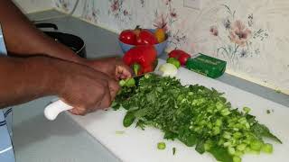 How To Cut Clean and Cook Callaloo [upl. by Adiam]