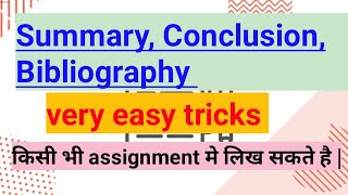 How to write summary conclusion and bibliography in assignment drxpharma [upl. by Niletak]