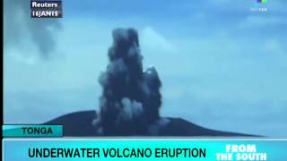 Volcanic eruption in Tonga creating new island [upl. by Cherida960]