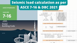 Seismic force calculation as per ASCE 716 amp DBC 2021  Aspire civil studio [upl. by Sylvanus]