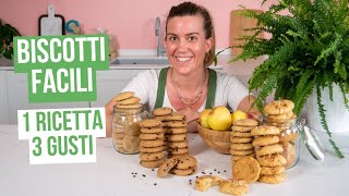 BISCOTTI FACILI E VEGETALI  1 RICETTA PER TUTTI I GUSTI [upl. by Kcirdled328]