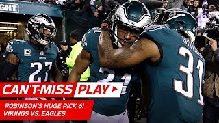 Patrick Robinsons Huge Pick 6 Off Keenums Pass  CantMiss Play  NFC Championship HLs [upl. by Atrebla]