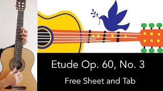 Etude Op 60 No 3 M Carcassi Performance Tutorial with Free sheet and Tab [upl. by Cissej679]