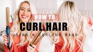 HOW TO CURL HAIR using a curling wand  for short hair medium length hair and long hair [upl. by Ennaxor]