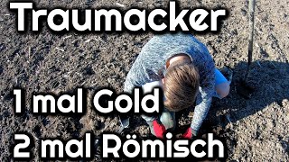 2 mal RÖMISCH  1 mal Gold  Traumacker bei der Schatzsuche gefunden Sondeln [upl. by Levana650]