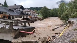 Flash floods suddenly hit Switzerland The most beautiful place in Zermatt was destroyed instantly [upl. by Soluk]