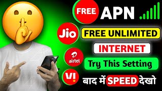 New Trick free internet jioairtelvibsnl  free internet vpn 2024  apn free internet 2024 [upl. by Dyal]