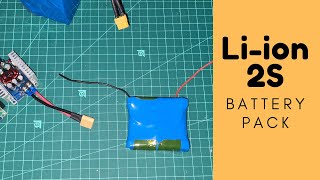 liion 18650 2s2p battery pack 5A bms DIY build using HongliXG 1200mah [upl. by Elleuqar]