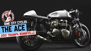 ‘Triton’ The ‘ACE Cafe Racer Triumph Bonneville 900 Walkaround  Dime CIty Cycles Build [upl. by Aivitnahs]