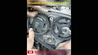 Mitsubishi engine timing belt install [upl. by Eednahs]