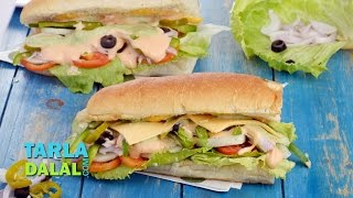 Veg Sub Sandwich Recipe by Tarla Dalal [upl. by Norabal487]