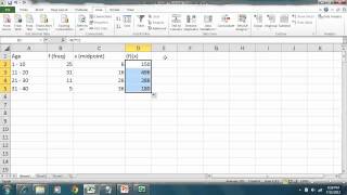 Statistics  Excel 2010  Mean of a Frequency Distribution [upl. by Eeram824]