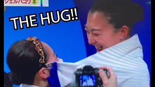 Wakaba amp Kaori hug Well done Kaori Sakamoto  Olympic Figure Skating [upl. by Trilley]