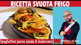 SPAGHETTONI CON PESCE SPADA POMODORINI E MELANZANA  I fornelli di Max [upl. by Gerladina]