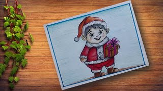 Santa Claus Drawing I How to draw Santa Claus step by step I Christmas Drawing [upl. by Vassell890]