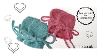 Easy baby mitts knitting pattern newborn size step by step tutorial [upl. by Aihtniroc380]