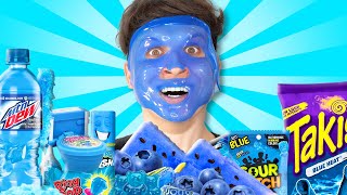 BLUE FOODS vs Face Mask CHALLENGE [upl. by Ollopa530]