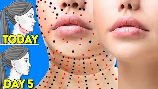 DOUBLE CHIN FAT amp FACE LIFT  5DAY FACE WORKOUT CHALLENGE [upl. by Aerdnua85]