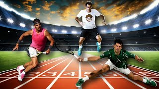 33 CRAZY Tennis Sprints by the GOATs Federer Djokovic and Nadal [upl. by Heinrike]