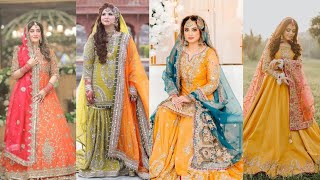 10 Top Mehndi Color Combination Dresses Design 2024  Mehndi dress designs [upl. by Nets959]