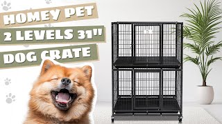 DualLayer Dog Cage Showcase Integrated Design for Two Small Dogs [upl. by Adnaluy466]