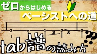 ベース初心者おすすめ！tab譜の読み方【ゼロからはじめるベーシストへの道完全ロードマップ】 [upl. by Hsital]