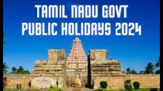 Tamil Nadu Public Holidays List in 2024  2024 government holidays in tamilnadu [upl. by Elyrad]