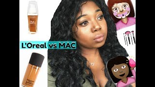 SHOWDOWN  LOreal True Match Foundation vs MAC Studio Fix  IS IT A DUPE [upl. by Haiel]