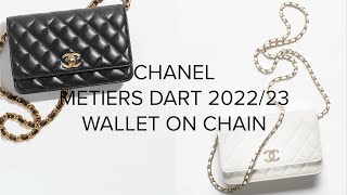 CHANEL METIERS DART COLLECTION 202223 ❤️ CHANEL WALLET ON CHAIN [upl. by Ahsieyk]