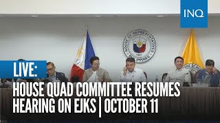 LIVE House quad committee resumes hearing on EJKs  October 11 [upl. by Refotsirk]