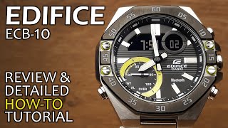 Casio Edifice ECB10  Review and Detailed HOWTO Tutorial on module 5618 [upl. by Nnylesor]