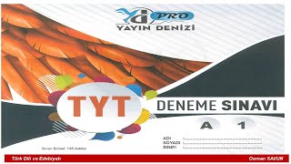 YAYIN DENİZİ TÜRKYE GENELİ TYT TÜRKÇE DENEME ÇÖZÜMÜ [upl. by Carilyn]