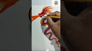 Fire dragon art painting painting techniques  trending viral Colourcanvas89 [upl. by Eurd]