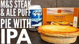 Marks amp Spencers Steak amp Ale Puff Pastry Pie With IPA [upl. by Hadsall576]