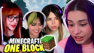 CRYSTAL MOLLY ARI RIVERS Y PATTY JUEGAN MINECRAFT ONE BLOCK 🤣🤣 [upl. by Zink]