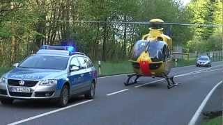 EC 135 RTH Christoph 23 auf der L 288 bei Westerburg [upl. by Yong]