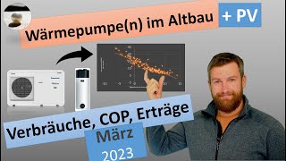 März 2023  reale Verbräuche LuftWasserWärmepumpe im Altbau mit Heizkörpern  PV [upl. by Tresa]