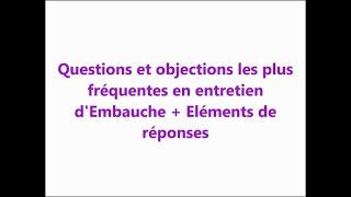 Entretien dembauche questions et réponses [upl. by Vogeley812]