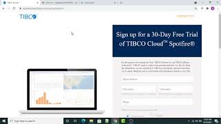 Tibco Spotfire  How to create free Trial Account [upl. by Kirkpatrick]