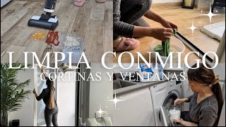 LIMPIA conmigo 🧽🪣 LIMPIANDO cortinas ventanas y NUEVA aspiradora ✨ [upl. by Ahsienel]