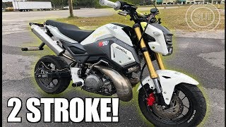 Crazy 2 Stroke Honda Grom  Worlds Fastest Grom Built In 2 Weeks [upl. by Cram195]